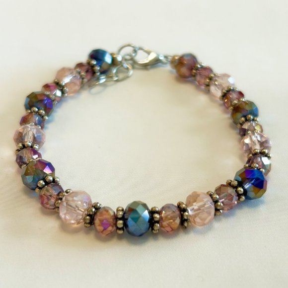 Pink & Purple Ombre Bead Bracelet - Picture 3 of 3